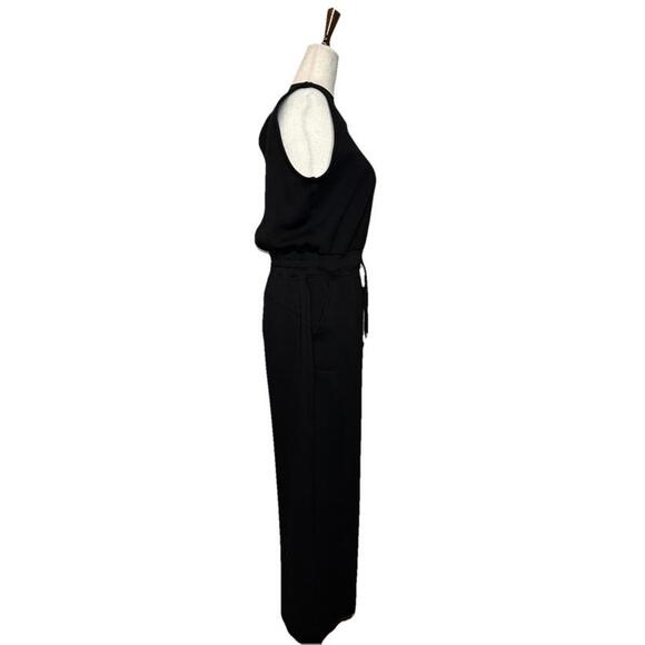 Magaschoni Jumpsuit S Sleeveless Round Neck Wide Leg Black Drawstring Minimalist - Picture 4 of 7